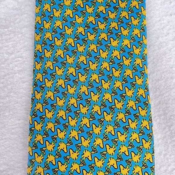 Whimsical Peanuts Charlie Brown Woodstock polyester men's skinny neck tie - Picture 3 of 5